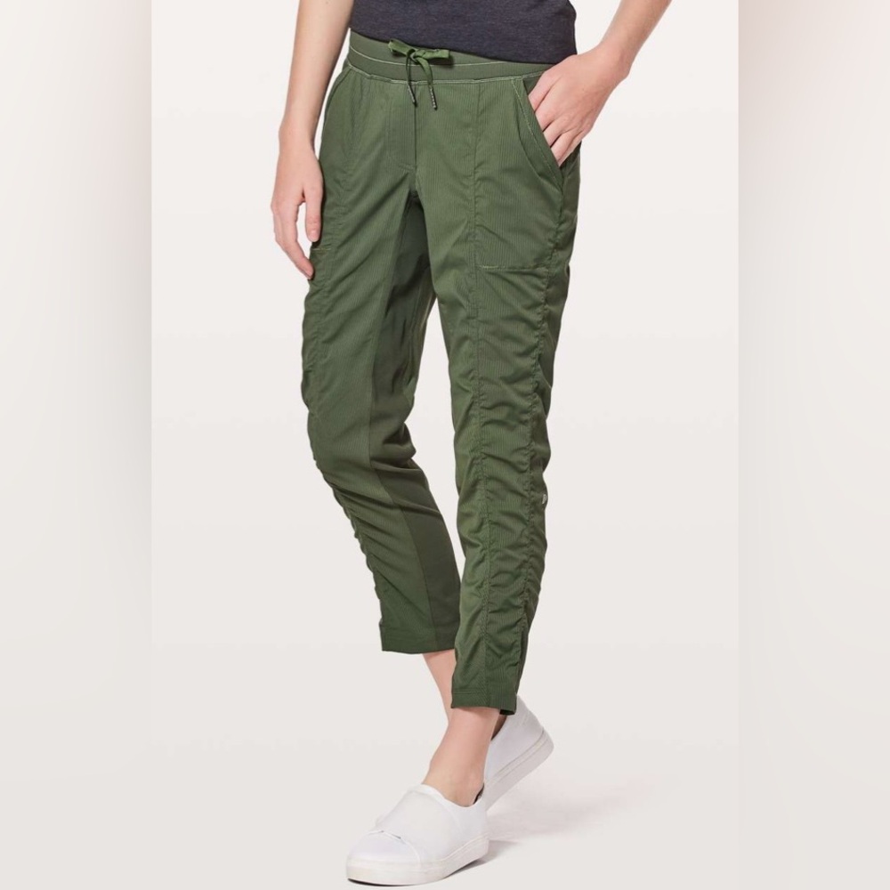 Lululemon Street To Studio Pants Unlined 26”Olive Green Size 4